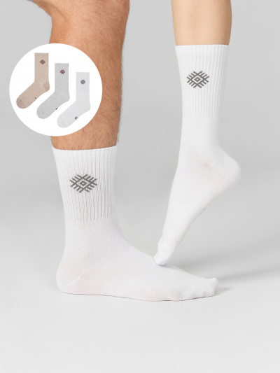 Носки Mark Formelle 559UA-2807/243559UA белый_беж.мел_св.сер.меланж_рис.2807 - фото 1