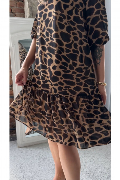 Платье Erika 1590 черно-коричневый - фото 5