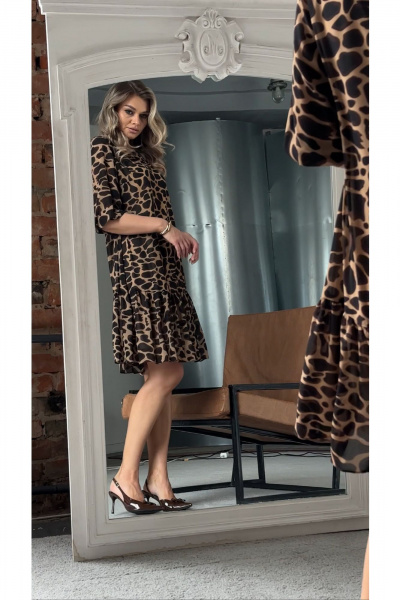 Платье Erika 1590 черно-коричневый - фото 3