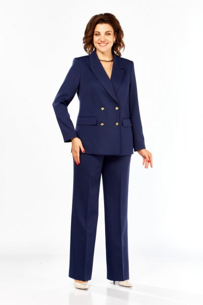 Брюки, жакет Ольга Стиль Л-205 темно-синий - фото 3