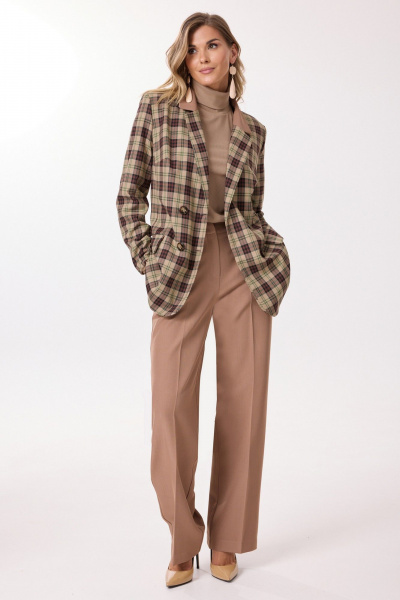 Брюки, жакет Твой имидж 2240 кофейный - фото 1