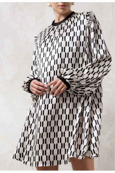 Платье Erika 7261 черно-белый - фото 1