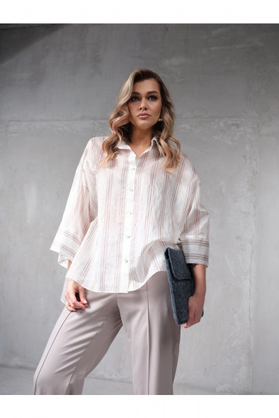 Блуза Erika 1709-1 бежевый - фото 3