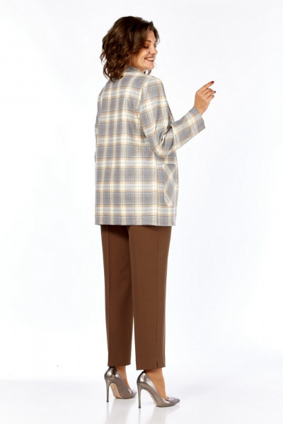 Брюки, жакет Милора-стиль 1198/1 серый+шоколад - фото 11