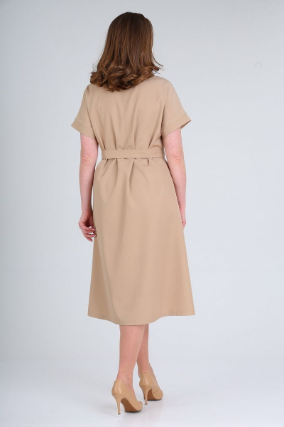 Сафари-платье А-образного силуэта с карманами и поясом AXXA 55171 - фото 3