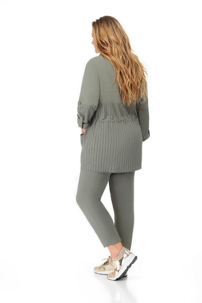 Демисезонный костюм 3 предмета из вискозы с карманами Кэтисбел 3465 олива - фото 2