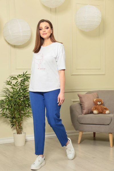 Брюки, жакет ANASTASIA MAK 603 василек - фото 5