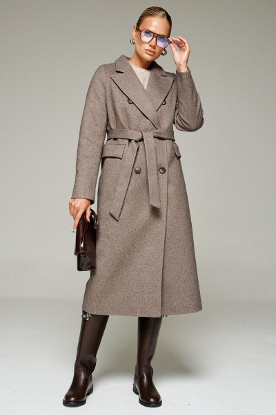 Пальто Beautiful&Free 7013 кофейный_меланж - фото 21