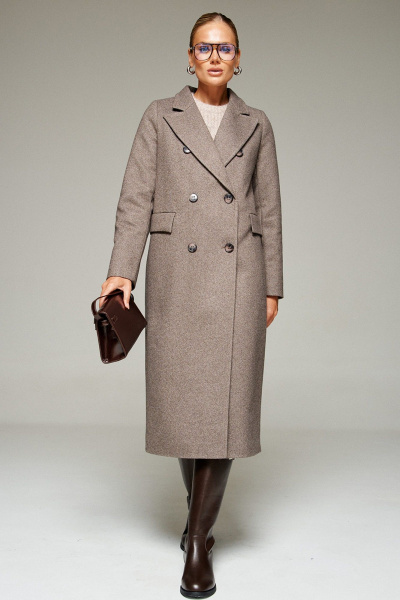 Пальто Beautiful&Free 7013 кофейный_меланж - фото 1