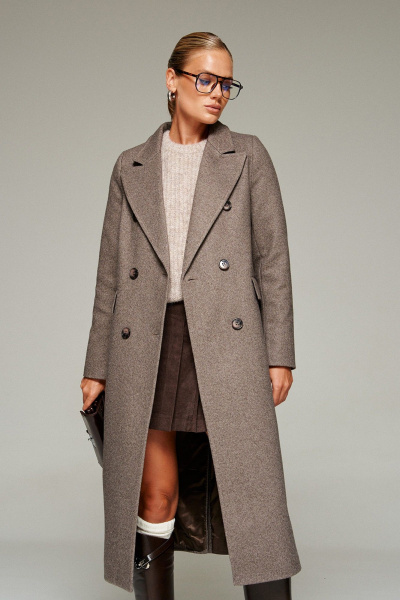 Пальто Beautiful&Free 7013 кофейный_меланж - фото 13