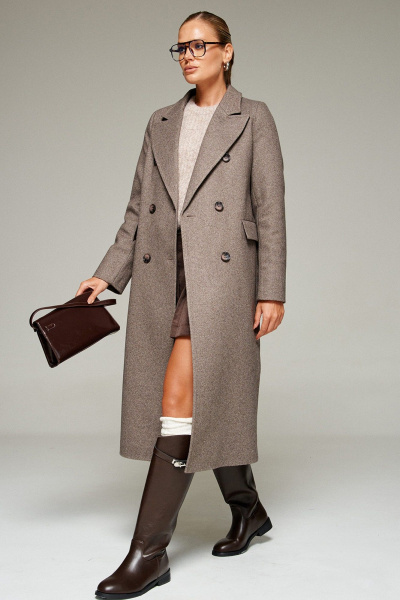 Пальто Beautiful&Free 7013 кофейный_меланж - фото 9