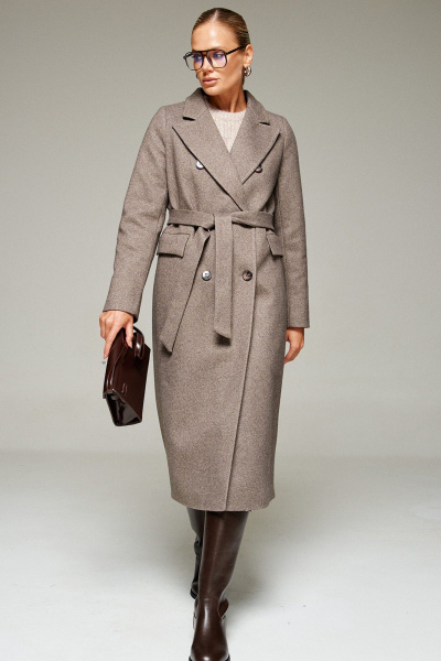 Пальто Beautiful&Free 7013 кофейный_меланж - фото 5
