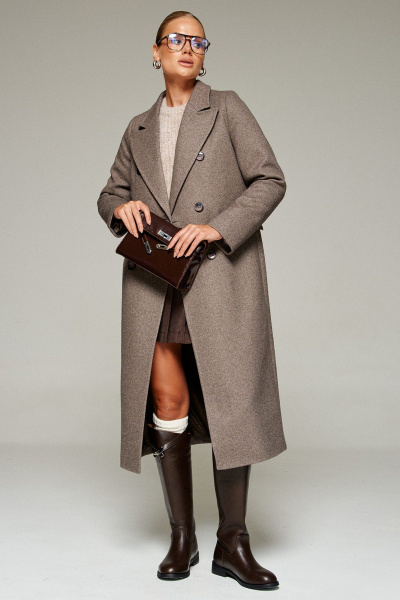 Пальто Beautiful&Free 7013 кофейный_меланж - фото 3