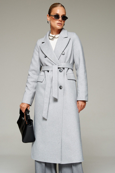 Пальто Beautiful&Free 7013 светло-серый_меланж - фото 29