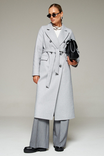 Пальто Beautiful&Free 7013 светло-серый_меланж - фото 1