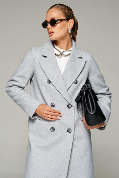 Пальто Beautiful&Free 7013 светло-серый_меланж - фото 27