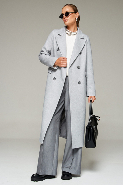 Пальто Beautiful&Free 7013 светло-серый_меланж - фото 17