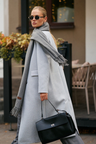 Пальто Beautiful&Free 7013 светло-серый_меланж - фото 11