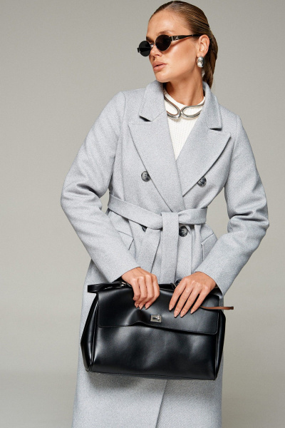 Пальто Beautiful&Free 7013 светло-серый_меланж - фото 5