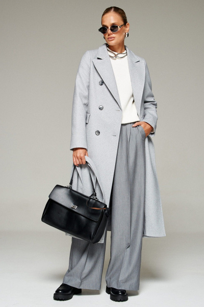 Пальто Beautiful&Free 7013 светло-серый_меланж - фото 3