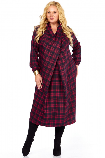 Платье Celentano lite 5058 красная_клетка - фото 3