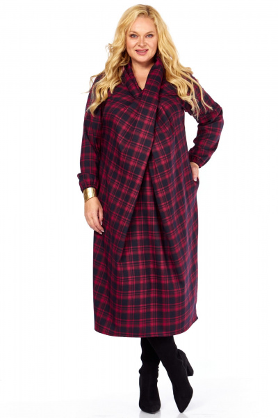 Платье Celentano lite 5058 красная_клетка - фото 1