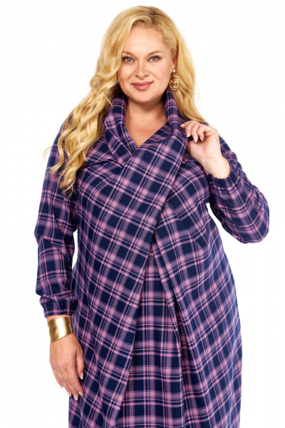 Платье Celentano lite 5058 сиреневая_клетка - фото 7