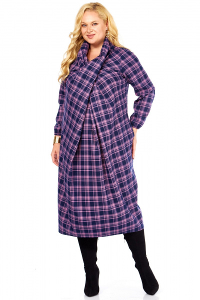 Платье Celentano lite 5058 сиреневая_клетка - фото 3