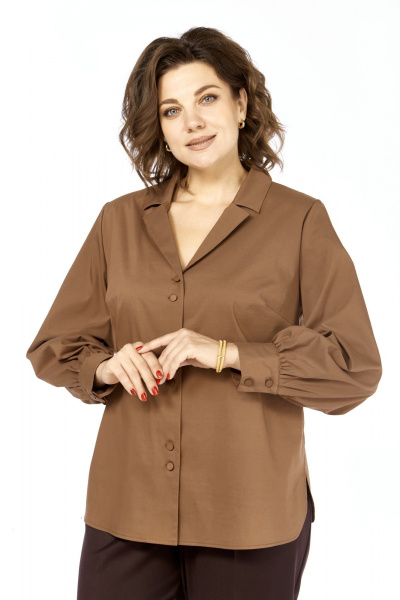 Блуза Элль-стиль 2404/3а шоколад - фото 7