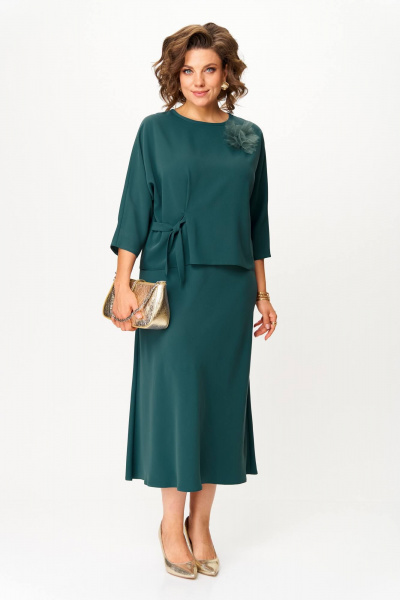 Блуза, юбка Slaviaelit 554 изумруд - фото 5