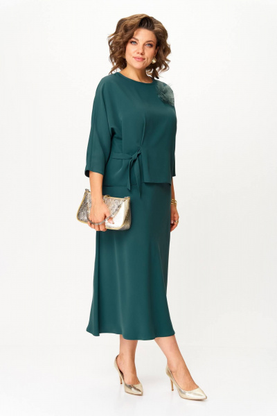 Блуза, юбка Slaviaelit 554 изумруд - фото 3