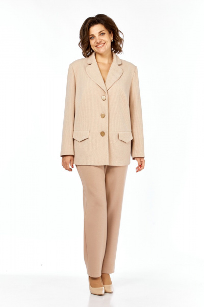 Брюки, жакет Элль-стиль 2413 бежевый - фото 3