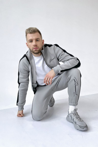 Олимпийка RAWR 122-начес серый - фото 7