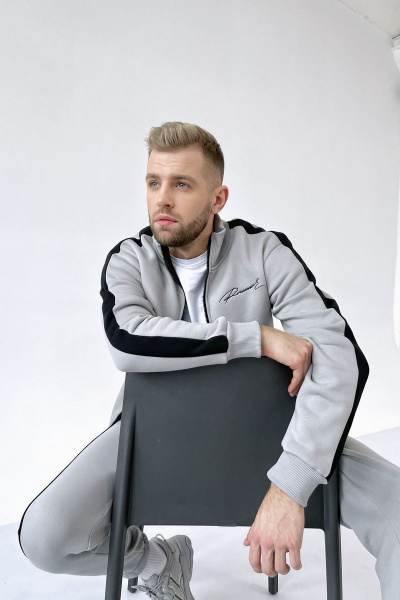 Олимпийка RAWR 122-начес серый - фото 8