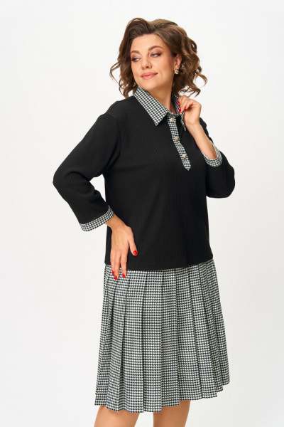Блуза, юбка Svetlana-Style 2134 черный-гусиная_лапка - фото 5