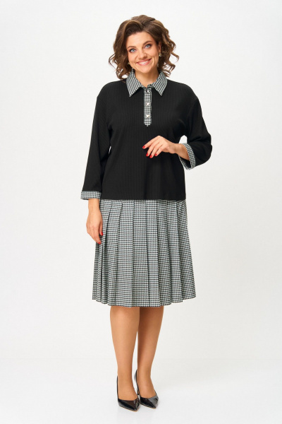 Блуза, юбка Svetlana-Style 2134 черный-гусиная_лапка - фото 3