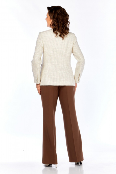 Брюки, жакет Ольга Стиль С-951 бежево-коричневый - фото 13