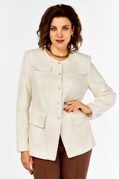 Брюки, жакет Ольга Стиль С-951 бежево-коричневый - фото 5