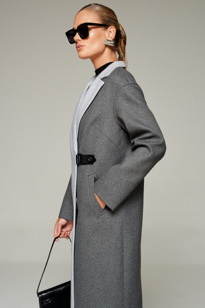 Пальто Beautiful&Free 7014 графитово-серый - фото 17
