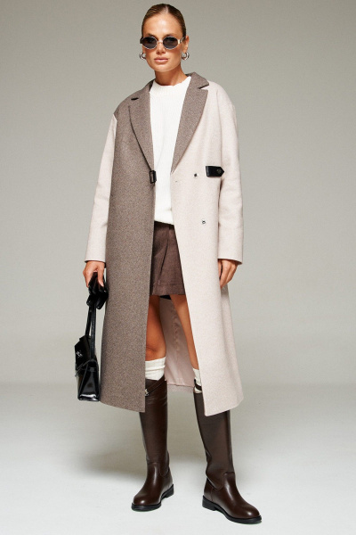 Пальто Beautiful&Free 7014 песочно-коричневый - фото 3