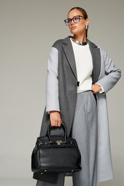 Пальто Beautiful&Free 7014 серо-графитовый - фото 13