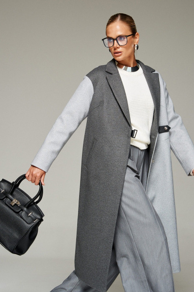 Пальто Beautiful&Free 7014 серо-графитовый - фото 11