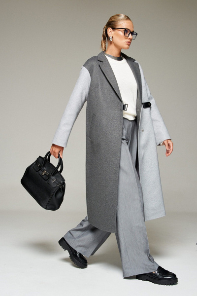 Пальто Beautiful&Free 7014 серо-графитовый - фото 9