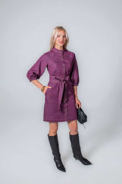 Платье MONA STYLE 24044/1 бордовый - фото 13