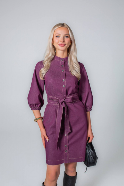 Платье MONA STYLE 24044/1 бордовый - фото 9