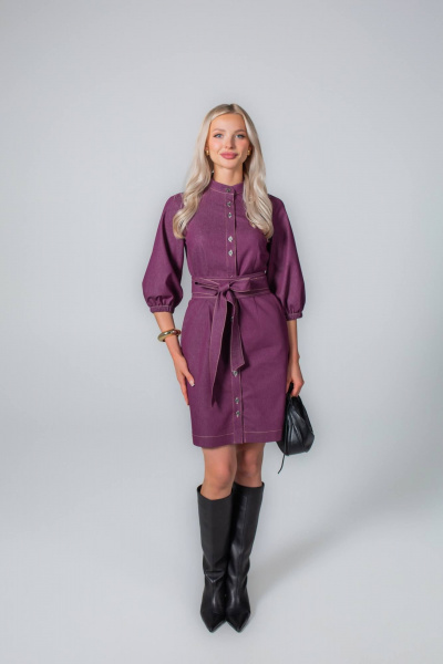 Платье MONA STYLE 24044/1 бордовый - фото 7