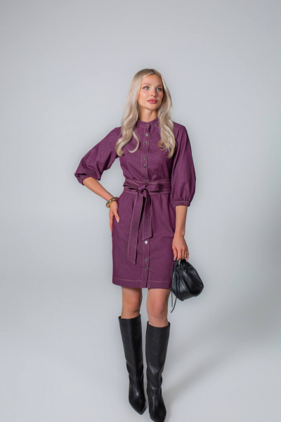 Платье MONA STYLE 24044/1 бордовый - фото 1