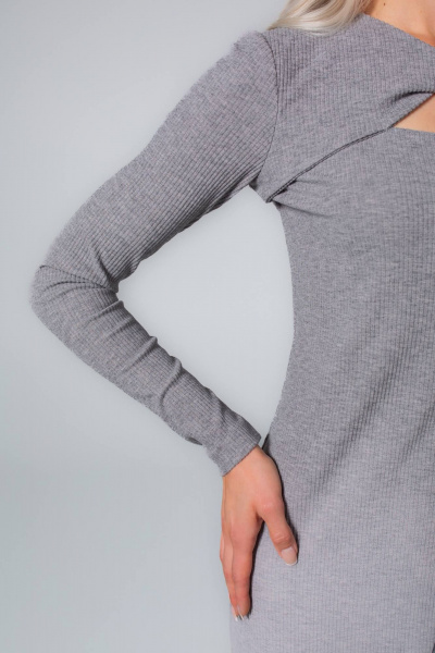 Платье MONA STYLE 25021 серый - фото 9