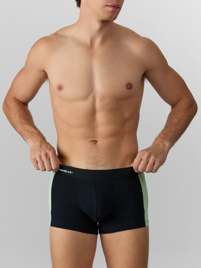 Трусы Mark Formelle 411224/25-5571П-5ТП черный_св.зеленый_печать_3_сл_печать_на_ЖАКтесьме_ - фото 1
