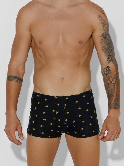 Трусы Mark Formelle 411229-2/25-5165П-5 черный_мешки_денег_на_черном_3_сл_1тр_на_ЛВ_дет - фото 1